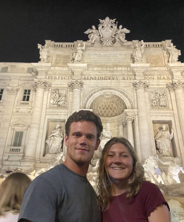 Henry Shaban and Hannah Fulmer at the Trevi Fountain, Rome.
