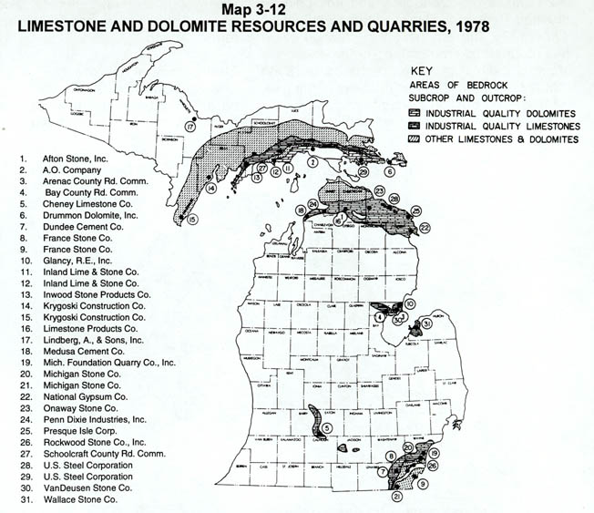 limestone and dolomite resources and quarries 1978.JPG (91498 bytes)