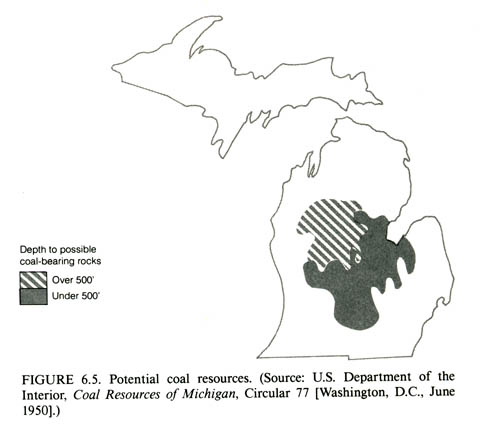 michigan's potential coal resources.JPEG (29409 bytes)