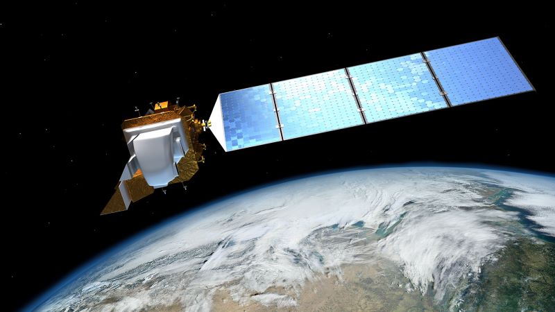 Satellite with Earth in the background