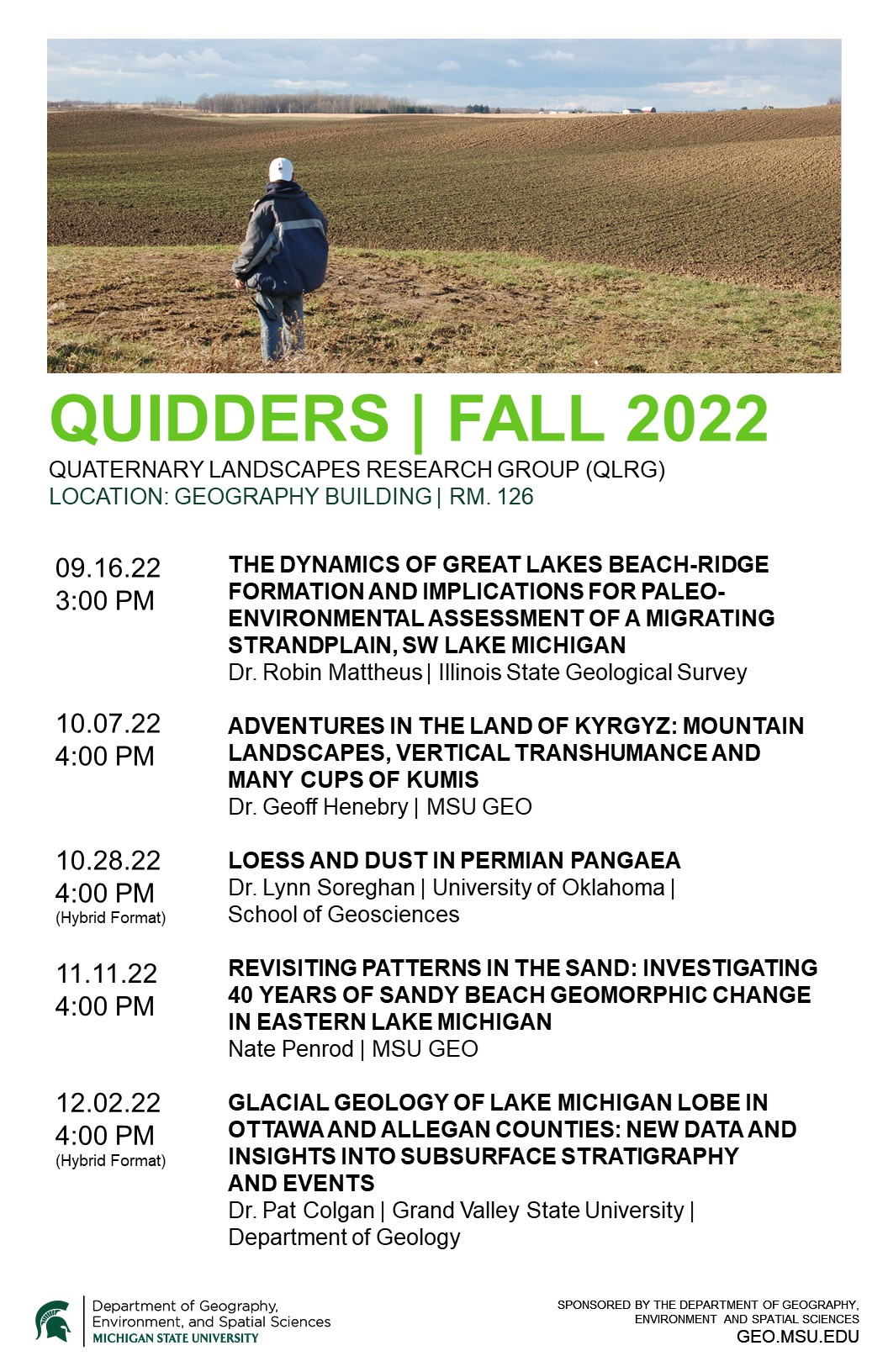 Flyer for Fall 2022 Quidders Series