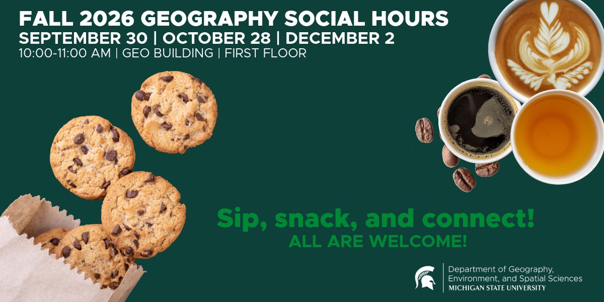 flyer for Geography social hour
