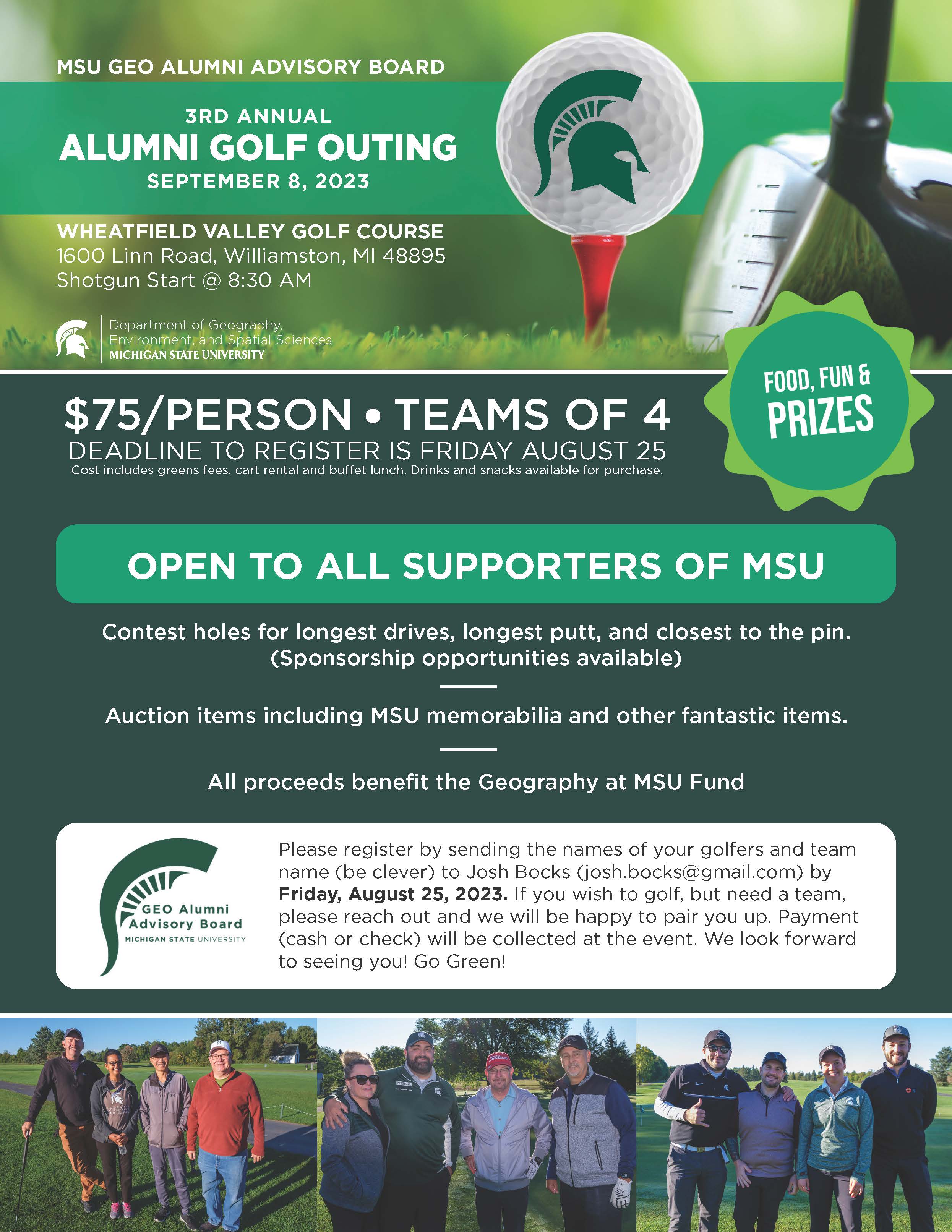Flyer for 3rd Annual MSU Geo Golf Outing