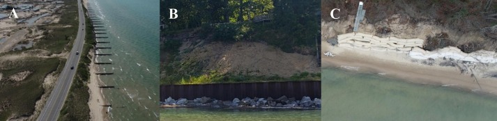 Examples of shoreline armoring