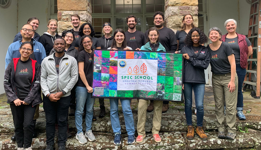 The 2023 SPEC School Cohort on the steps of Lewis Hall at the Mountain Lake Biological Station