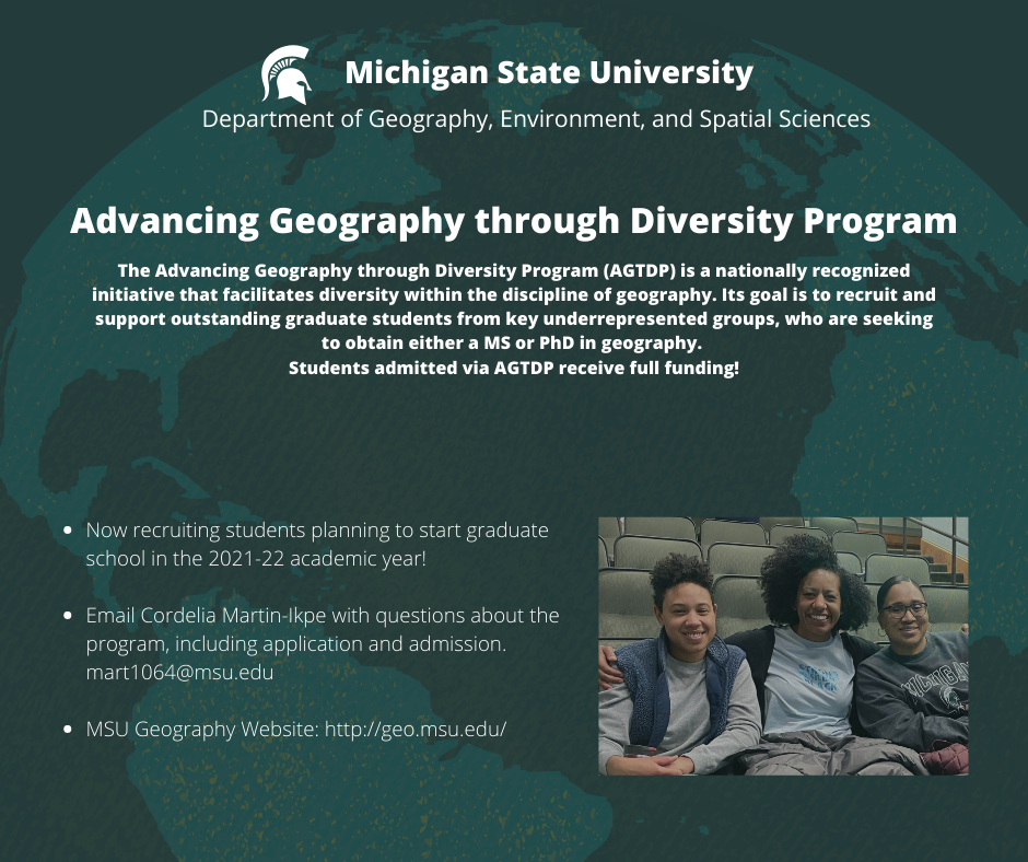 Advancing Geography Through Diversity Program recruitment efforts for 2021-22