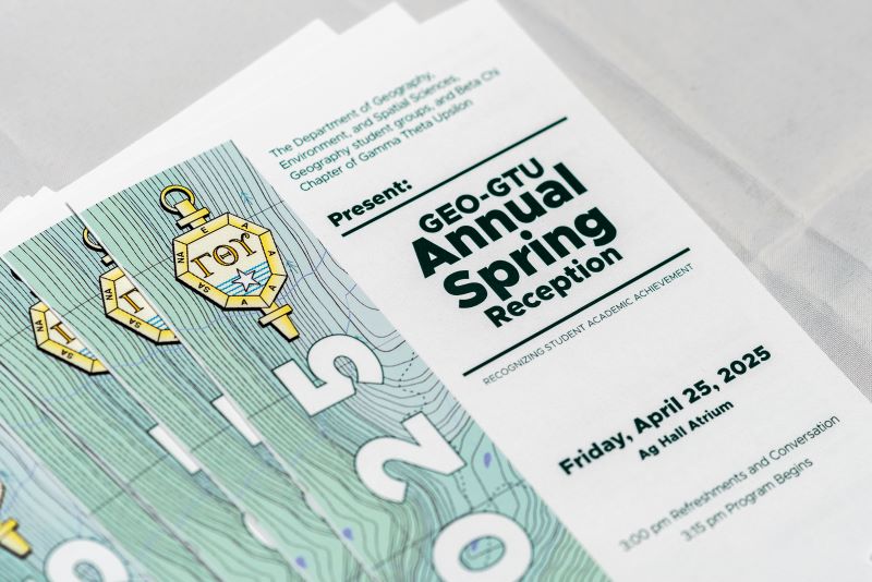 Program for the 2024-25 Department of Geography, Environment, and Spatial Sciences Award Ceremony.