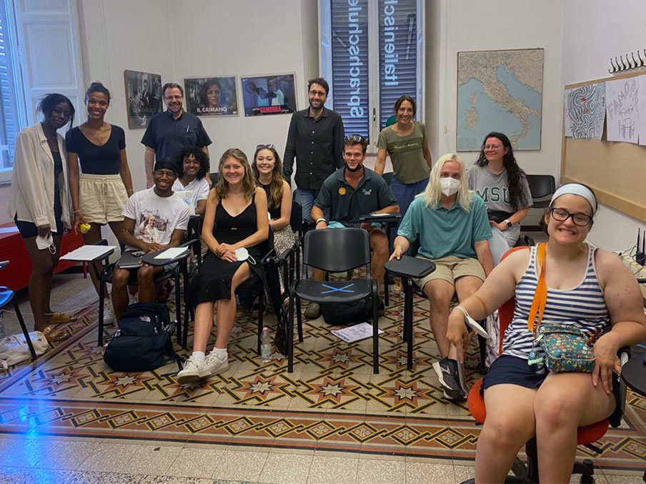 MSU Education Abroad students meet for discussion during experience in Rome