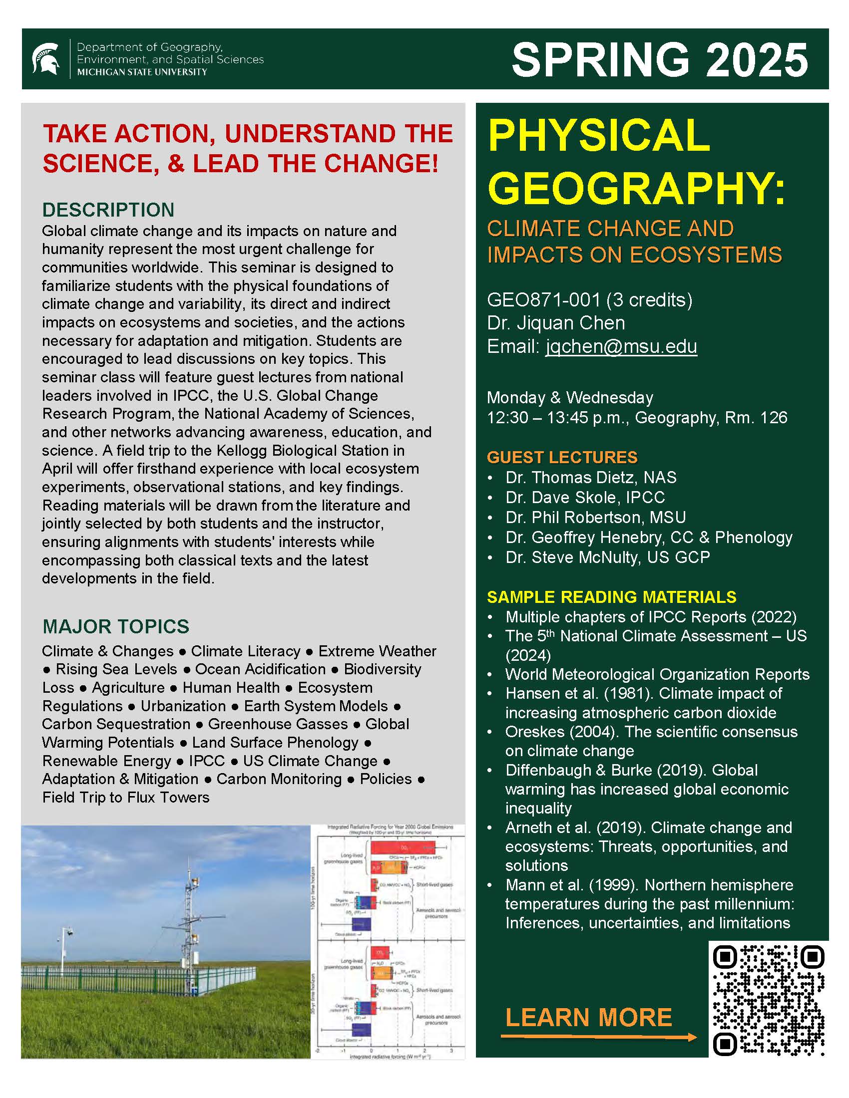 GEO 871 Spring Semester 2025 Dr. Jiquan Chen