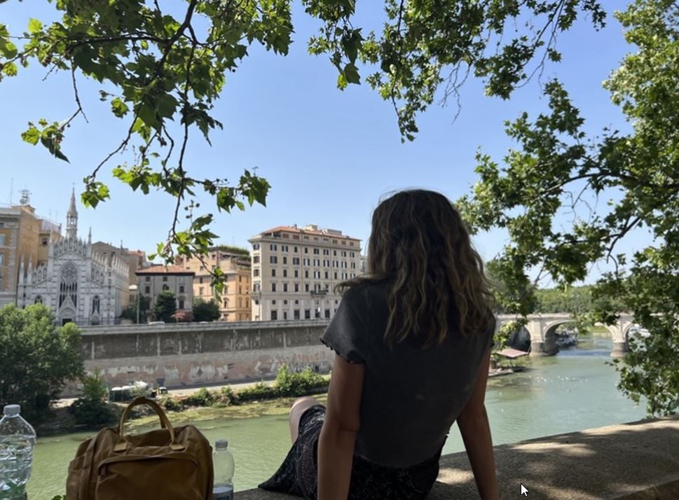 Hannah Fulmer in Rome enjoying a view of the Tiber River.