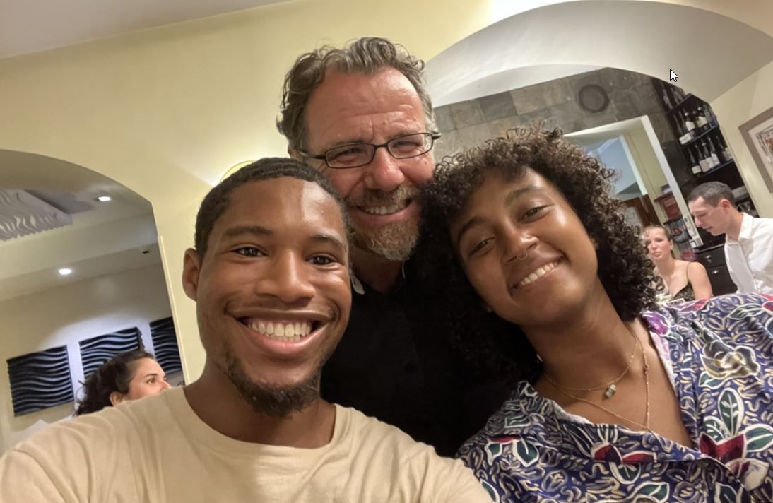 Arts, Culture and Urban Sustainability in Rome (IT). Our class farewell dinner. Two of our superstar students, Carlton Mamo and Gianna Mendez German, Rome (IT).