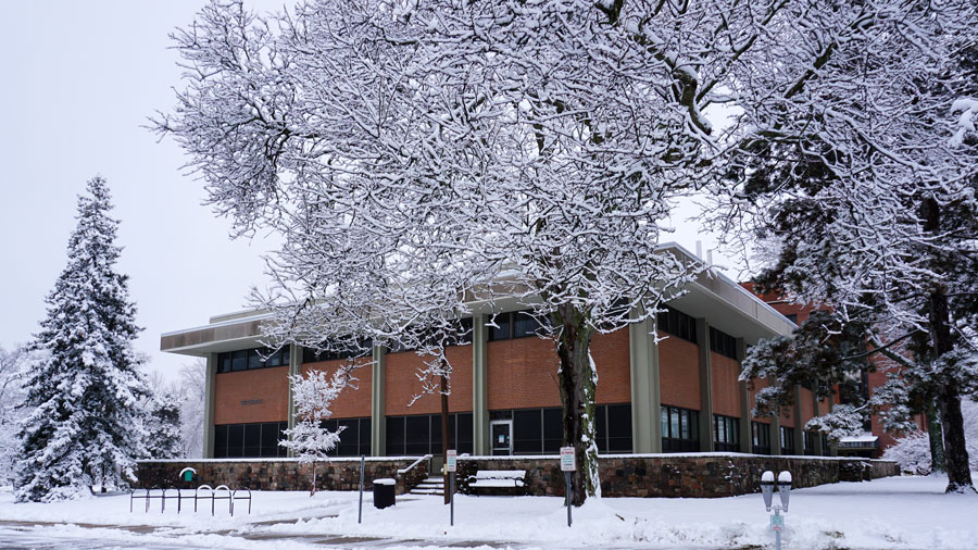 MSU Geography Building in Winter